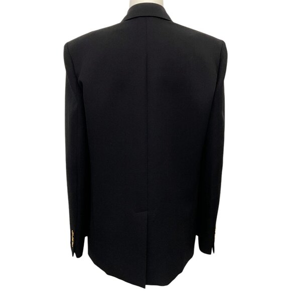 Moschino Couture Black Wool Blazer with Abstract Gold Buttons - Picture 3 of 4